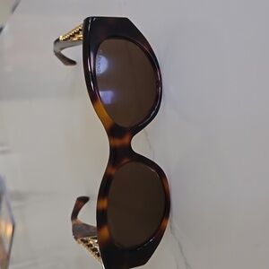 CHANEL Tortouise Shell and Gold Sunglasses New